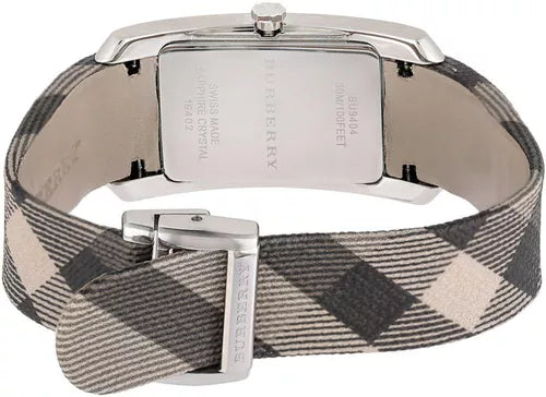  Shop Authentic Burberry Nova Check Silver Dial Two Tone Leather Strap Watch For Women - BU9404 - Luxxuri