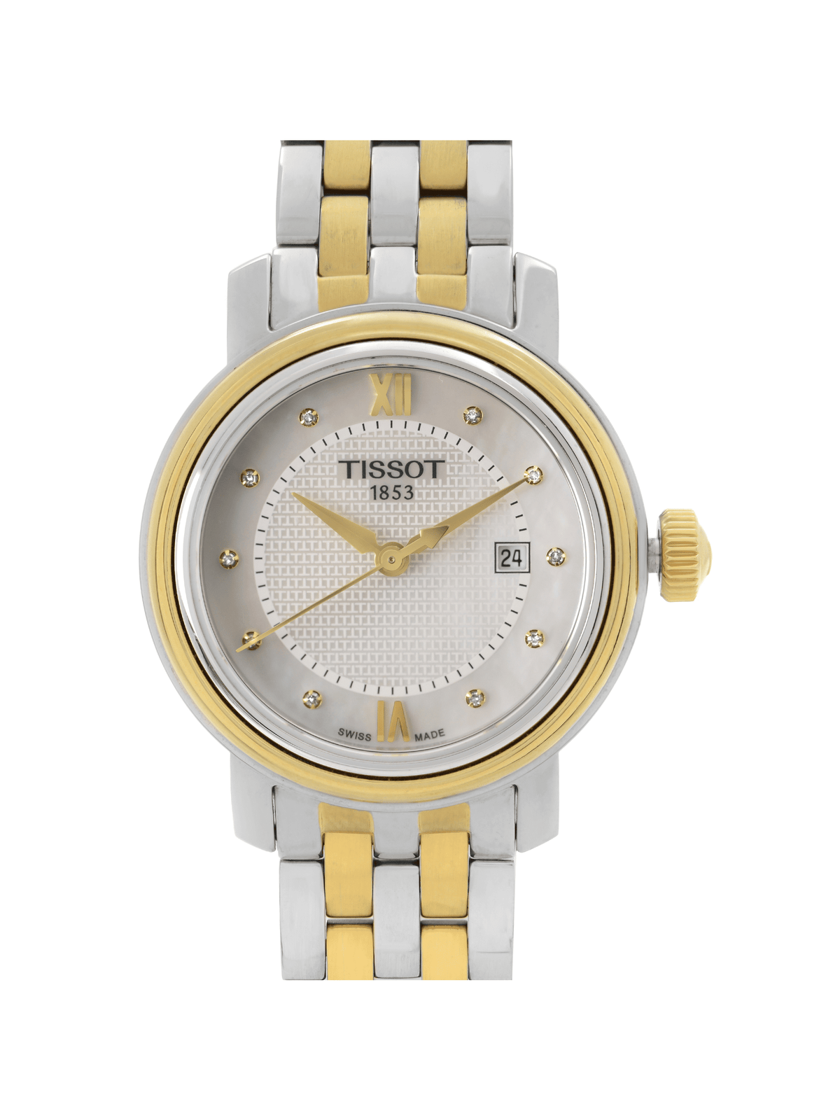 Shop Authentic Tissot T Classic Bridgeport Mother of Pearl Dial Two Tone Steel Strap Watch For Women - T097.010.22.116.00 - Luxxuri