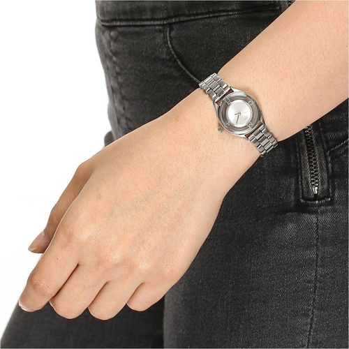  Shop Authentic Marc Jacobs Tether Transparent Silver Dial Silver Steel Strap Watch for Women - MBM3416 - Luxxuri