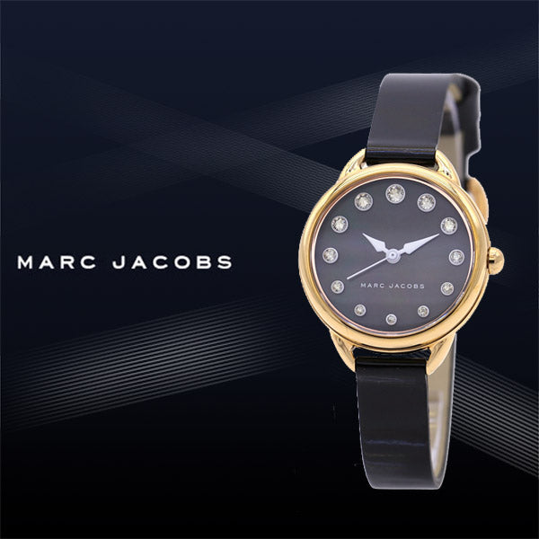  Shop Authentic Marc Jacobs Betty Mother of Pearl Black Dial Black Leather Strap Watch for Women - MJ1513 - Luxxuri