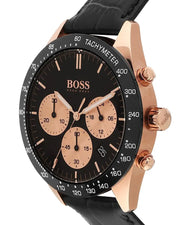  Shop Authentic Hugo Boss Talent Chronograph Black Dial Black Leather Strap Watch For Men - 1513580 - Luxxuri