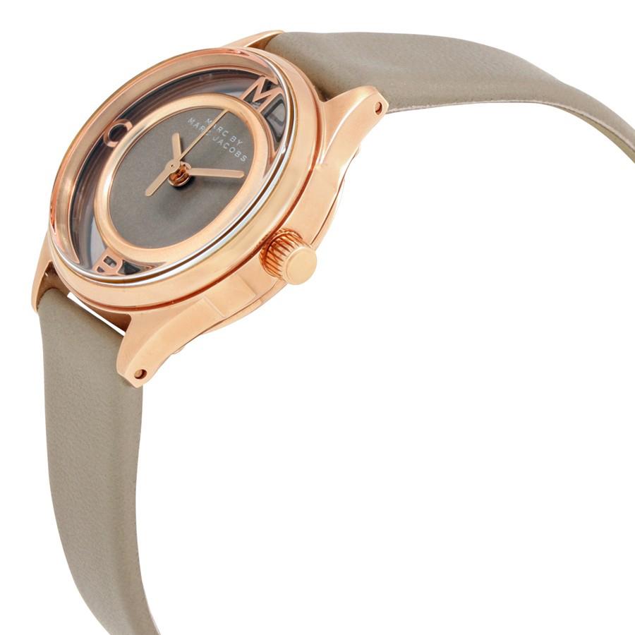  Shop Authentic Marc Jacobs Tether Grey Dial Grey Leather Strap Watch for Women - MBM1375 - Luxxuri