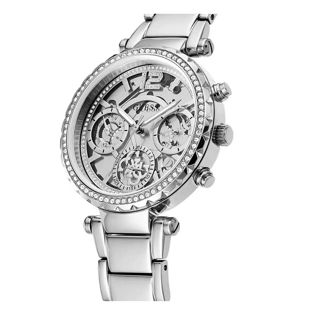  Shop Authentic Guess Solstice Diamonds Silver Dial Silver Steel Strap Watch for Women - GW0403L1 - Luxxuri
