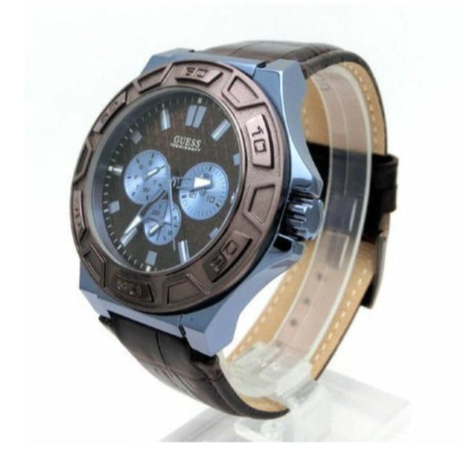  Shop Authentic Guess Force Quartz Brown Dial Brown Leather Strap Watch For Men - W0674G5 - Luxxuri