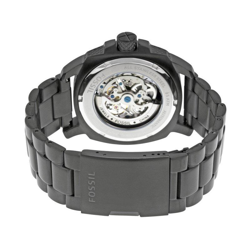  Shop Authentic Fossil Modern Machine Automatic Silver Dial Black Steel Strap Watch for Men - ME3080 - Luxxuri