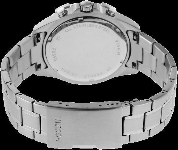  Shop Authentic Fossil Garrett Chronograph Blue Dial Silver Steel Strap Watch for Men - FS5623 - Luxxuri