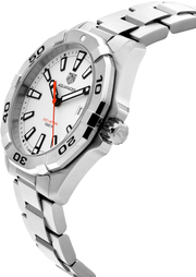  Shop Authentic Tag Heuer Aquaracer Quartz White Dial Silver Steel Strap Watch for Men - WBD1111.BA0928 - Luxxuri