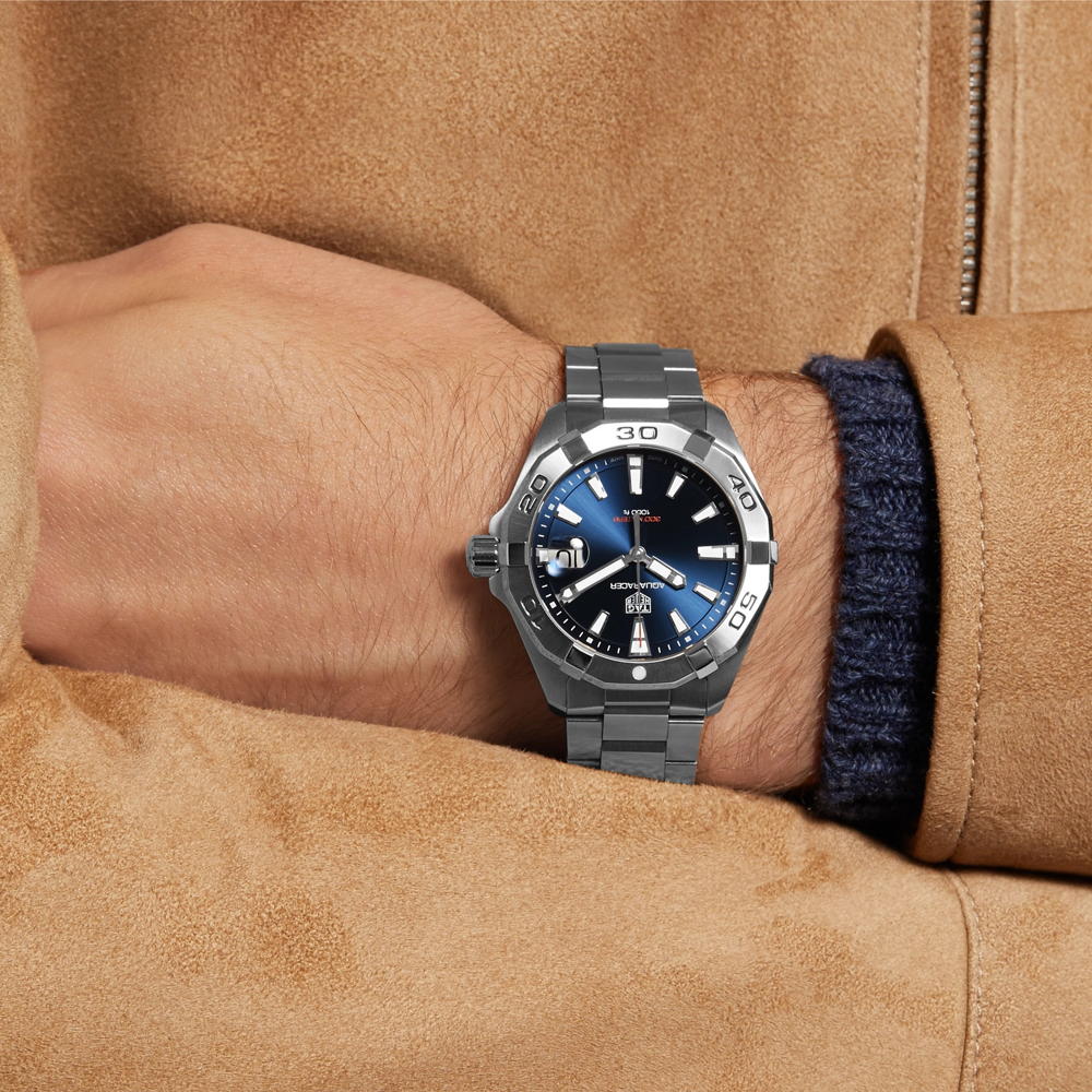  Shop Authentic Tag Heuer Aquaracer Blue Dial Silver Steel Strap Watch for Men - WBD1112.BA0928 - Luxxuri