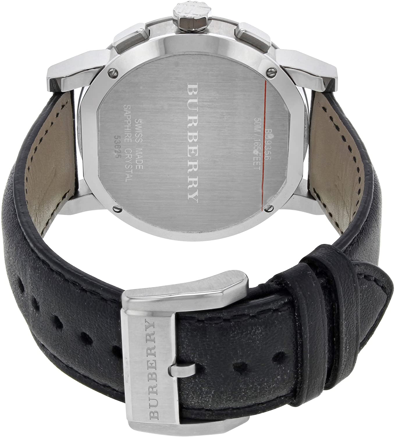  Shop Authentic Burberry The City Chronograph White Dial Black Leather Strap Watch for Men - BU9355 - Luxxuri