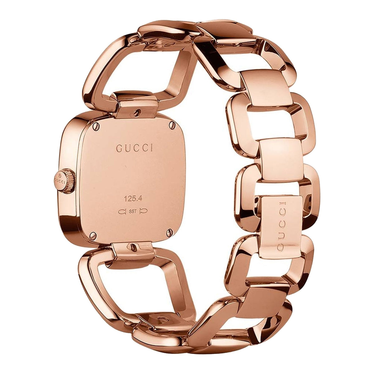  Shop Authentic Gucci G Gucci Diamonds Black Dial Rose Gold Steel Strap Watch For Women - YA125409 - Luxxuri