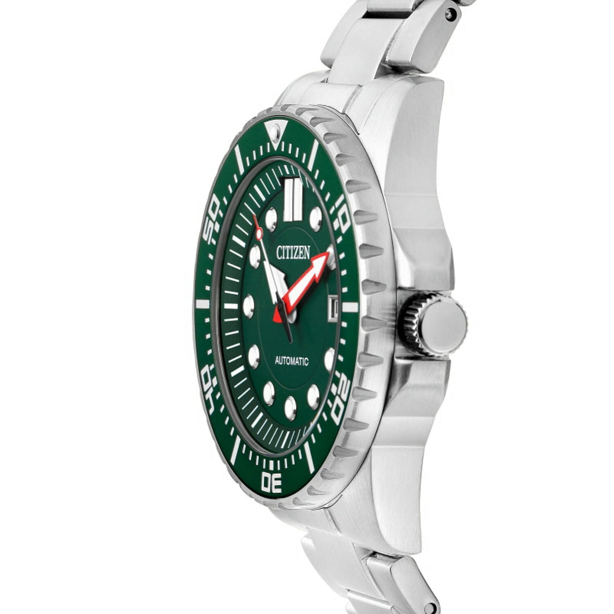  Shop Authentic Citizen Promaster Mechanical Green Dial Silver Steel Strap Watch For Men - NJ0129-87X - Luxxuri