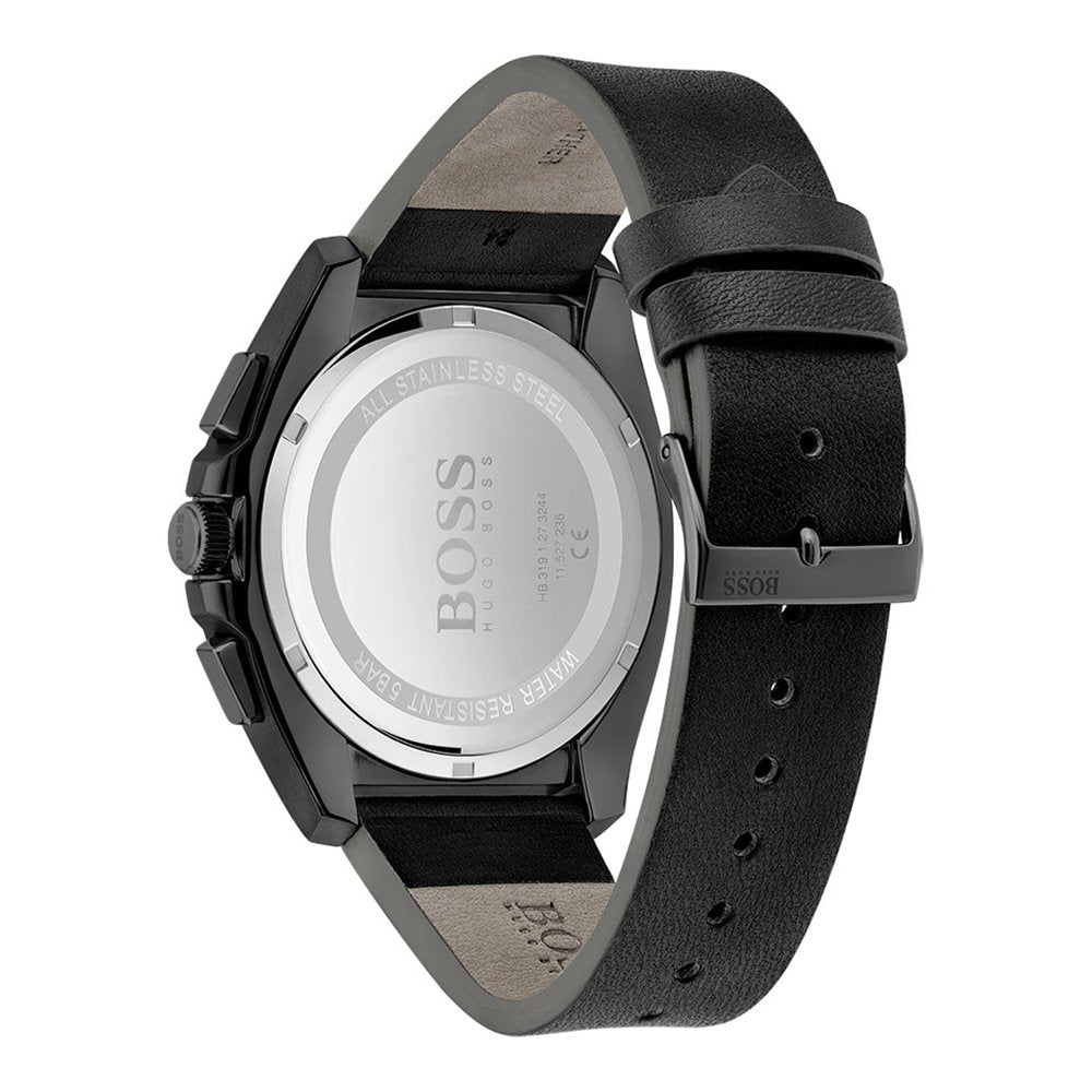  Shop Authentic Hugo Boss Grandmaster Blue Dial Black Leather Strap Watch for Men - 1513883 - Luxxuri