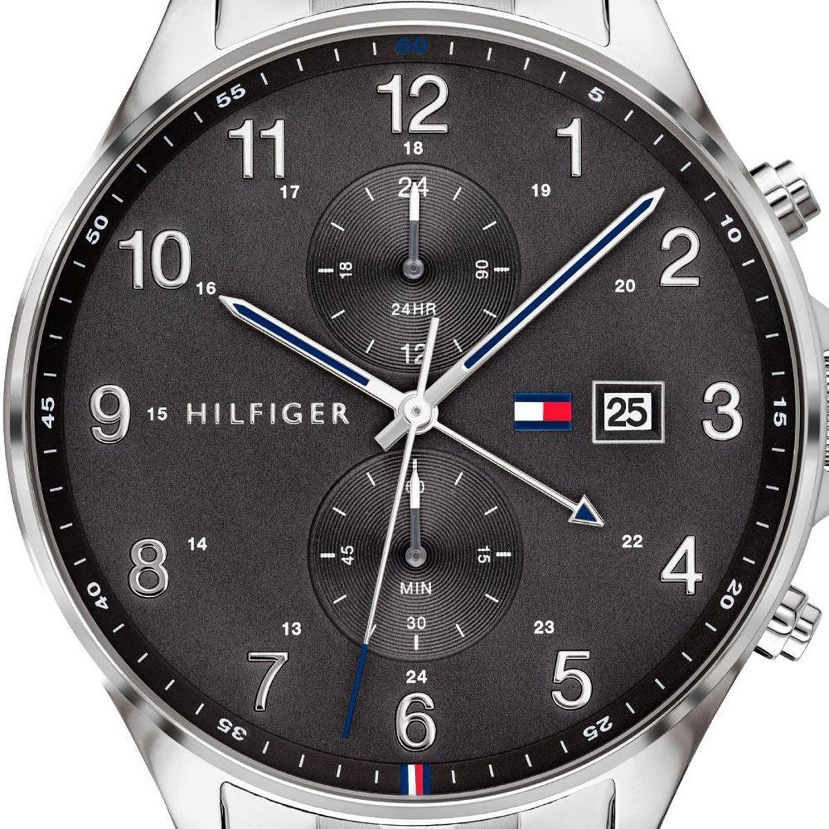 Shop Authentic Tommy Hilfiger West Quartz Black Dial Silver Steel Strap Watch For Men - 1791707 - Luxxuri