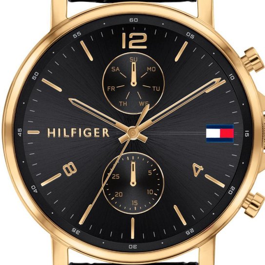  Shop Authentic Tommy Hilfiger Daniel Black Dial Black Leather Strap Watch for Men - 1710417 - Luxxuri