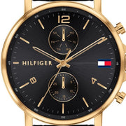  Shop Authentic Tommy Hilfiger Daniel Black Dial Black Leather Strap Watch for Men - 1710417 - Luxxuri