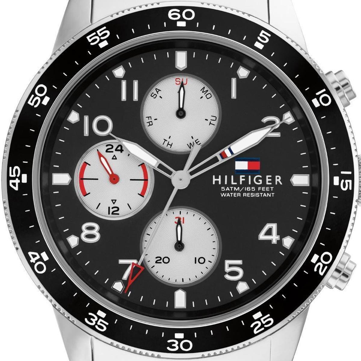  Shop Authentic Tommy Hilfiger Jimmy Multifunction Black Dial Silver Steel Strap Watch For Men  - 1791950 - Luxxuri