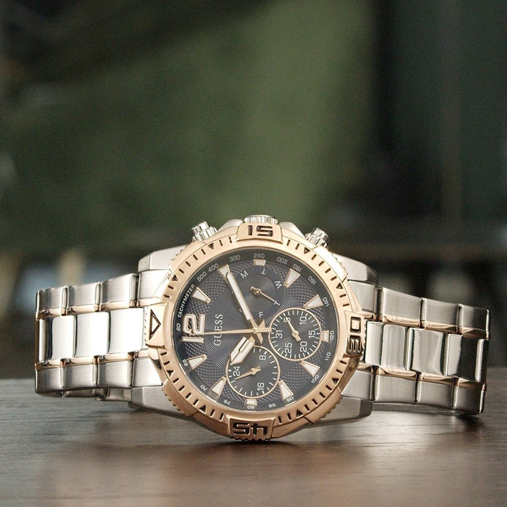  Shop Authentic Guess Commander Chronograph Blue Dial Two Tone Steel Strap Watch for Men - GW0056G5 - Luxxuri