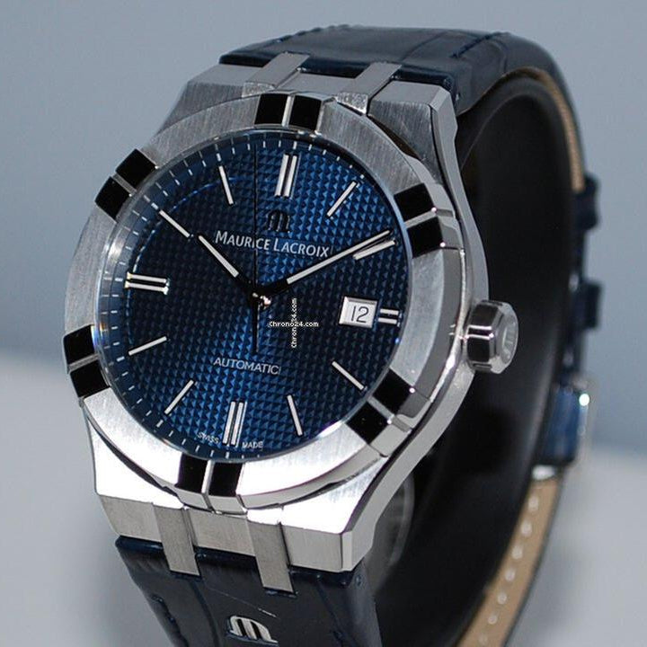  Shop Authentic Maurice Lacroix Aikon Automatic Blue Dial Blue Leather Strap Watch For Men - AI6008-ss001-430-1 - Luxxuri