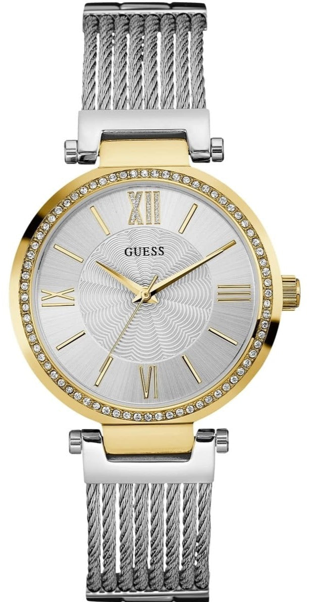  Shop Authentic Guess Soho Diamonds Silver Dial Silver Mesh Bracelet Watch for Women - W0638L7 - Luxxuri