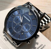  Shop Authentic Emporio Armani Giovanni Chronograph Blue Dial Grey Steel Strap Watch For Men - AR11348 - Luxxuri