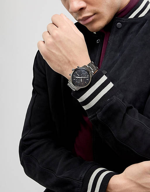  Shop Authentic Fossil Townsman Chronograph Black Dial Silver Steel Strap Watch for Men - FS5349 - Luxxuri