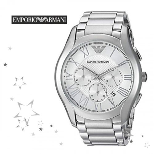  Shop Authentic Emporio Armani Valente Chronograph Silver Dial Silver Steel Strap Watch For Men - AR11081 - Luxxuri