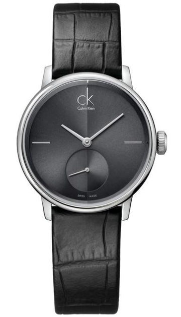  Shop Authentic Calvin Klein Accent Black Dial Black Leather Strap Watch for Women  - K2Y2Y1C3 - Luxxuri