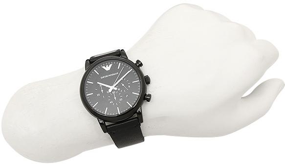  Shop Authentic Emporio Armani Dress Chronograph Black Dial Black Leather Strap Watch For Men - AR1918 - Luxxuri