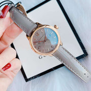  Shop Authentic Burberry The Classic Quartz Grey Dial Grey Leather Strap Watch For Women - BU10119 - Luxxuri