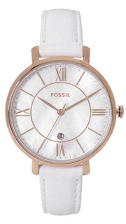  Shop Authentic Fossil Jacqueline Quartz Mother of Pearl White Dial White Leather Strap Watch for Women - ES4579 - Luxxuri