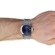  Shop Authentic Burberry The City Blue Dial Silver Steel Strap Watch for Men - BU9031 - Luxxuri