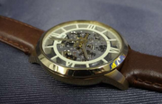  Shop Authentic Fossil Townsman Automatic Skeleton Gold Dial Brown Leather Strap Watch for Men - ME3043 - Luxxuri
