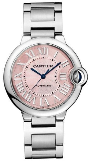  Shop Authentic Cartier Ballon Bleu De Cartier Pink Dial Silver Steel Strap Watch for Women - W6920041 - Luxxuri