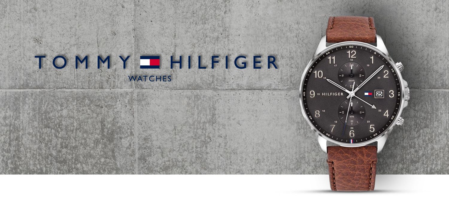  Shop Authentic Tommy Hilfiger West Chronograph Grey Dial Brown Leather Strap Watch For Men - 1791710 - Luxxuri