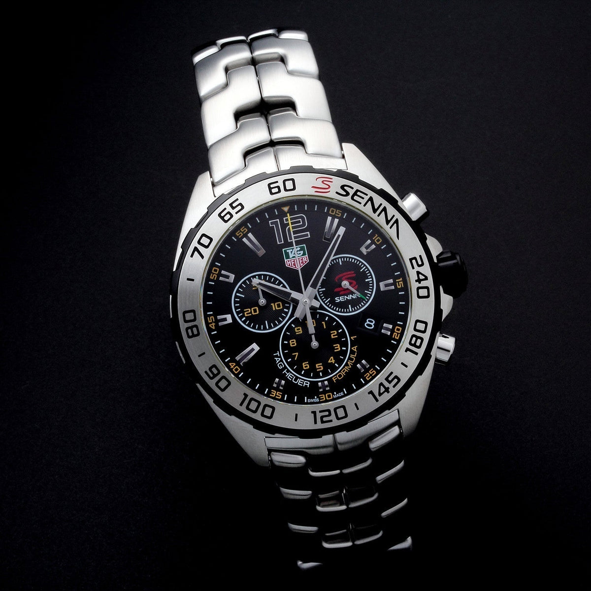  Shop Authentic Tag Heuer Formula 1 Senna Limited Edition Chronograph Black Dial Silver Steel Strap Watch for Men - CAZ1013.BA0883 - Luxxuri
