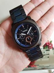  Shop Authentic Fossil Machine Chronograph Black Dial Two Tone Steel Strap Watch for Men - FS5164 - Luxxuri
