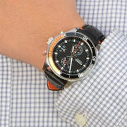  Shop Authentic Fossil Wakefield Chronograph Black Dial Black Leather Strap Watch for Men - CH2953 - Luxxuri
