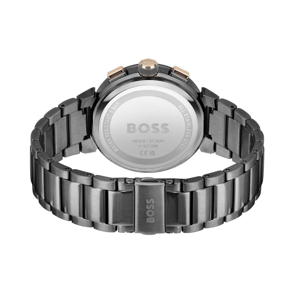 Shop Authentic Hugo Boss One Chronograph Red Dial Grey Steel Strap Watch For Men - 1514000 - Luxxuri