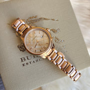  Shop Authentic Burberry The Classic Rose Gold Dial Rose Gold Steel Strap Watch for Women - BU10116 - Luxxuri