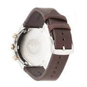  Shop Authentic Emporio Armani Chronograph White Dial Brown Leather Strap Watch For Men - AR11033 - Luxxuri