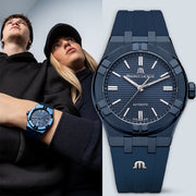  Shop Authentic Maurice Lacroix Automatic PVD Limited Edition Blue Dial Blue Silicon Strap Watch For Men - AI6007-PVC00-430-4 - Luxxuri