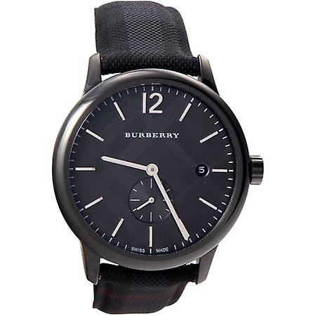  Shop Authentic Burberry The Classic Round Horseferry Black Dial Black Leather Strap Watch for Men - BU10010 - Luxxuri