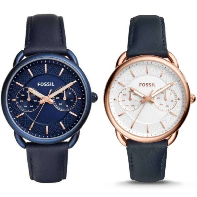  Shop Authentic Fossil Tailor White Dial Blue Leather Strap Watch for Women - ES4260 - Luxxuri