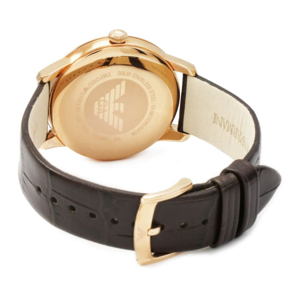  Shop Authentic Emporio Armani Classic Quartz Brown Dial Brown Leather Strap Watch For Men - AR1613 - Luxxuri