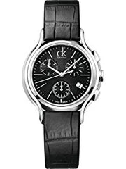  Shop Authentic Calvin Klein Skirt Chronograph Black Dial Black Leather Strap Watch for Men - K2U291C1 - Luxxuri