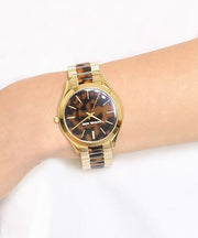  Shop Authentic Michael Kors Slim Runway Tortoise Shell Dial Two Tone Steel Strap Watch for Women - MK4284 - Luxxuri