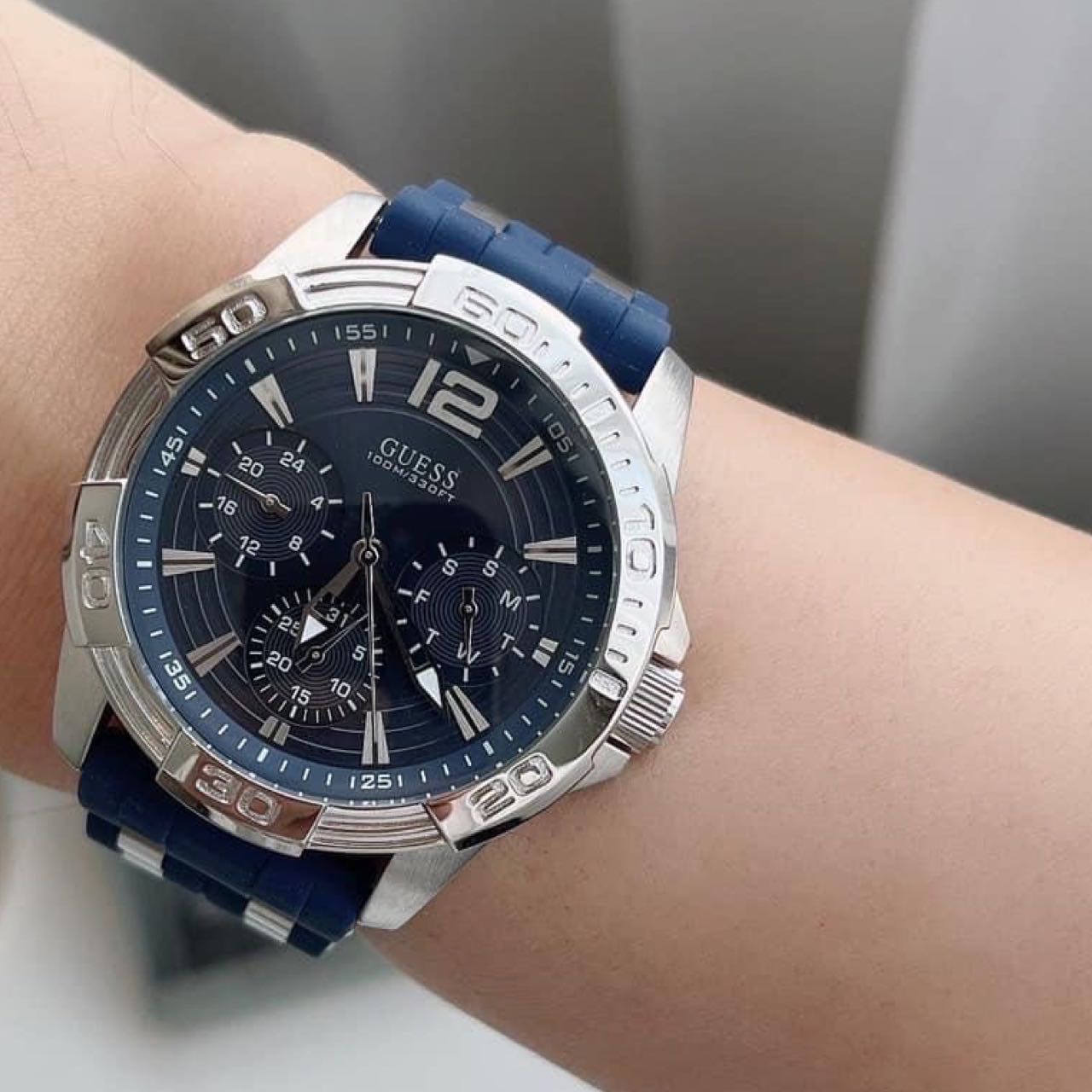  Shop Authentic Guess Oasis Multifunction Blue Dial Two Tone Steel Strap Watch for Men- W0366G2 - Luxxuri