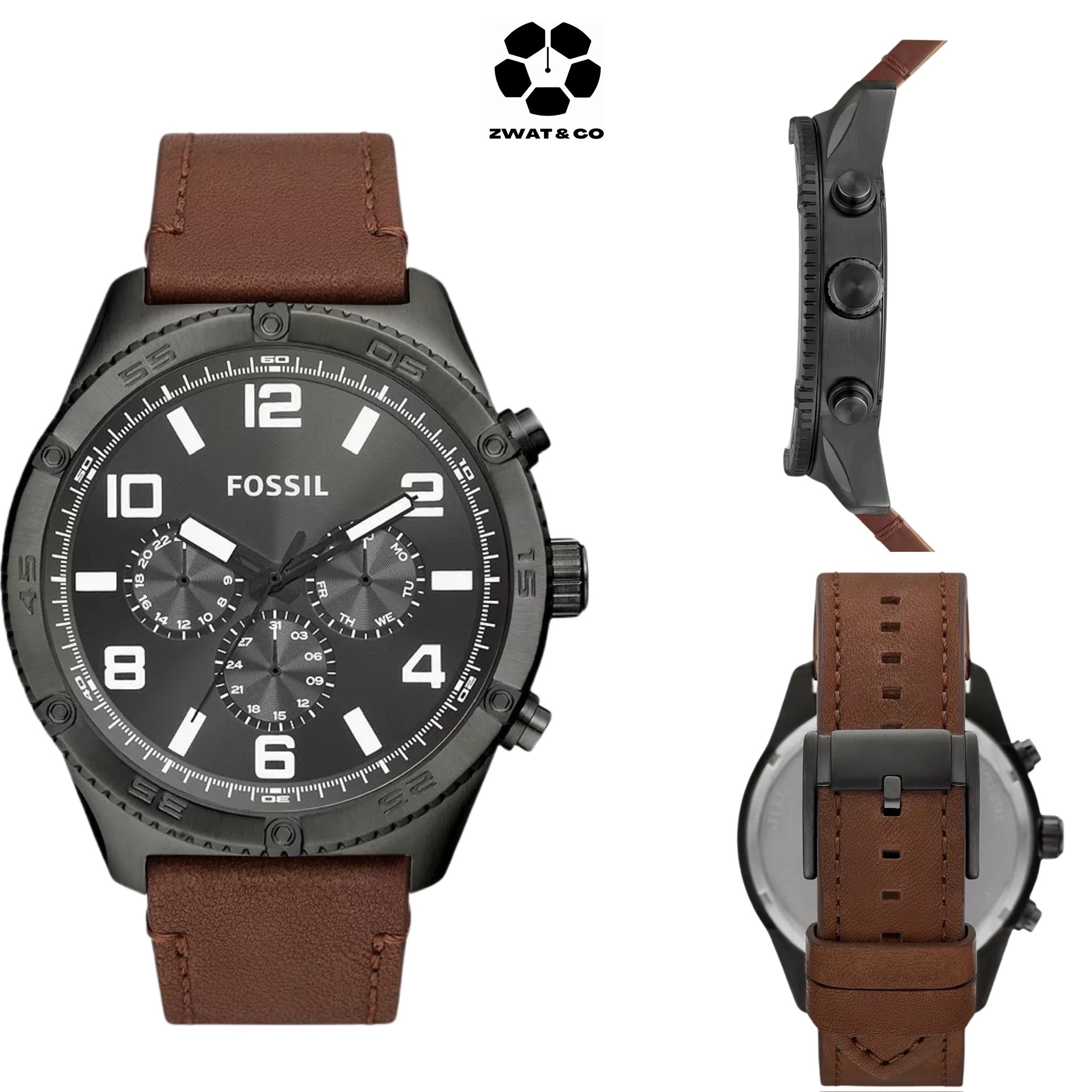  Shop Authentic Fossil Brox Multifunction Grey Dial Brown Leather Strap Watch for Men - BQ2800 - Luxxuri