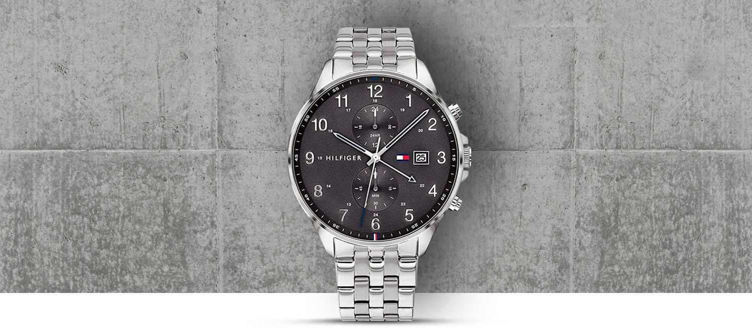  Shop Authentic Tommy Hilfiger West Quartz Black Dial Silver Steel Strap Watch For Men - 1791707 - Luxxuri