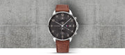  Shop Authentic Tommy Hilfiger West Chronograph Grey Dial Brown Leather Strap Watch For Men - 1791710 - Luxxuri
